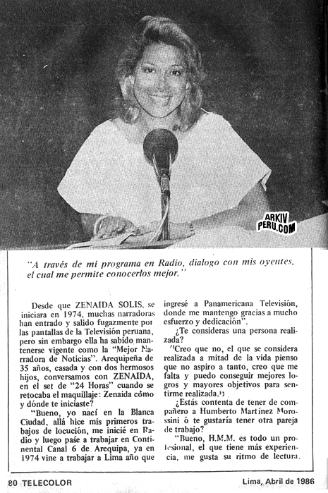 Zenaida Solís ArkivperuArkivperu