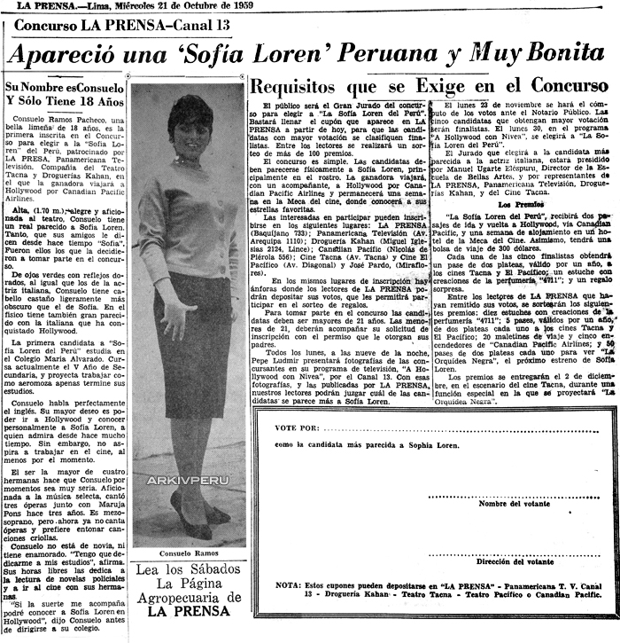 sofia loren peruana consuelo 1959 arkivperu