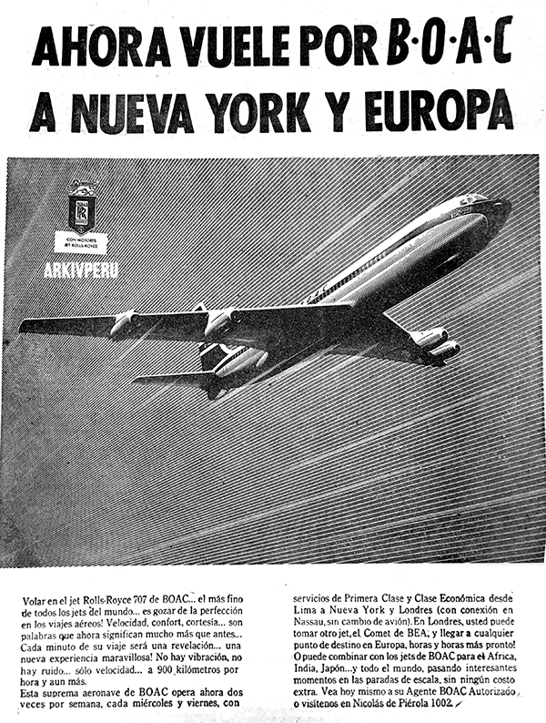 BOAC aerolinea europa 1961