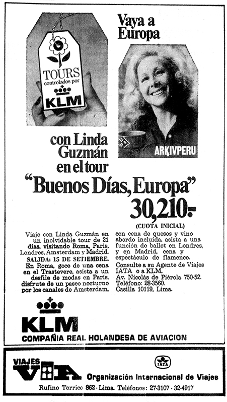 linda guzman viaje famosos 1973 arkivperu